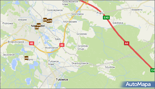 mapa Grodziec Drugi, Grodziec Drugi na mapie Targeo