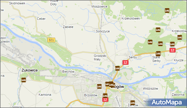 mapa Grodziec Mały, Grodziec Mały na mapie Targeo