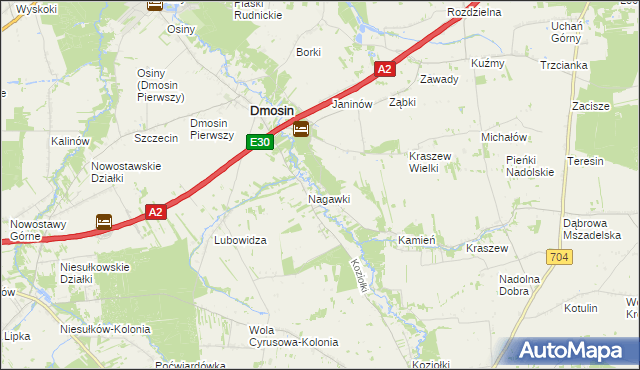 mapa Grodzisk gmina Dmosin, Grodzisk gmina Dmosin na mapie Targeo