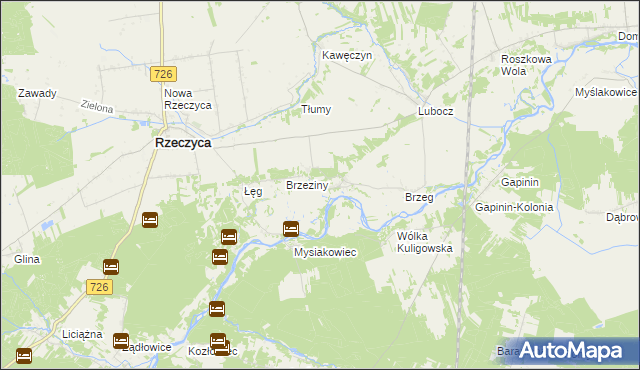 mapa Grotowice gmina Rzeczyca, Grotowice gmina Rzeczyca na mapie Targeo