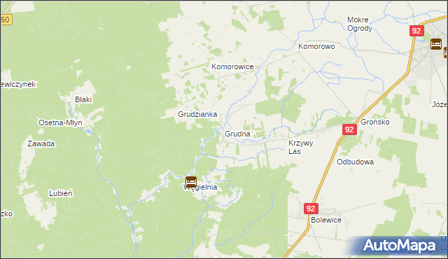 mapa Grudna gmina Miedzichowo, Grudna gmina Miedzichowo na mapie Targeo