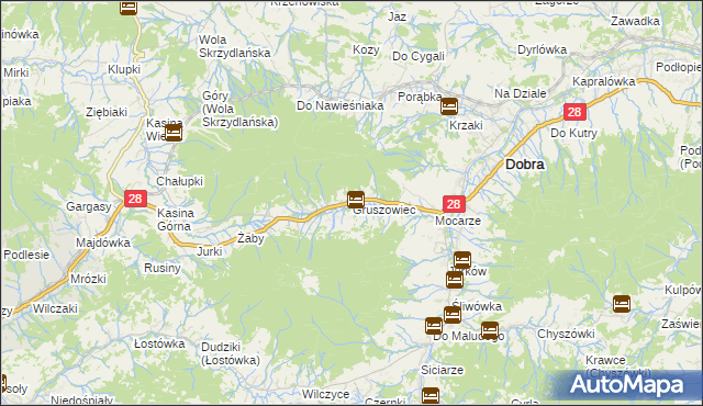 mapa Gruszowiec, Gruszowiec na mapie Targeo