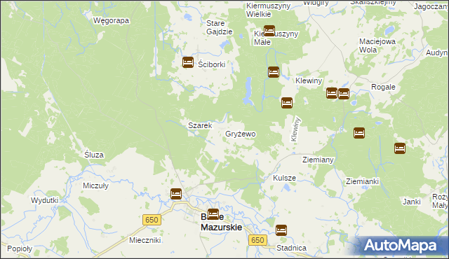 mapa Gryżewo, Gryżewo na mapie Targeo