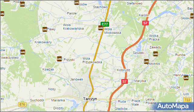 mapa Grzędy gmina Tarczyn, Grzędy gmina Tarczyn na mapie Targeo