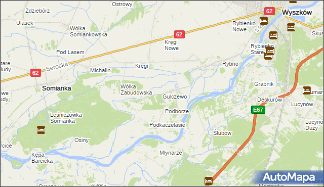 mapa Gulczewo gmina Wyszków, Gulczewo gmina Wyszków na mapie Targeo