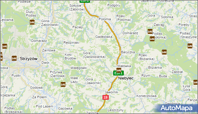 mapa Gwoździanka, Gwoździanka na mapie Targeo