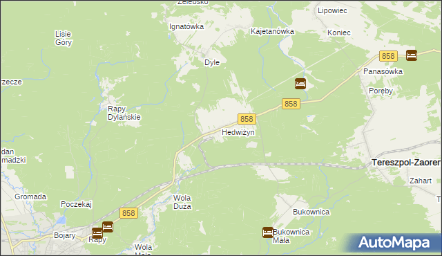 mapa Hedwiżyn, Hedwiżyn na mapie Targeo