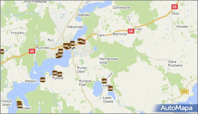 mapa Hermanowa Wola, Hermanowa Wola na mapie Targeo