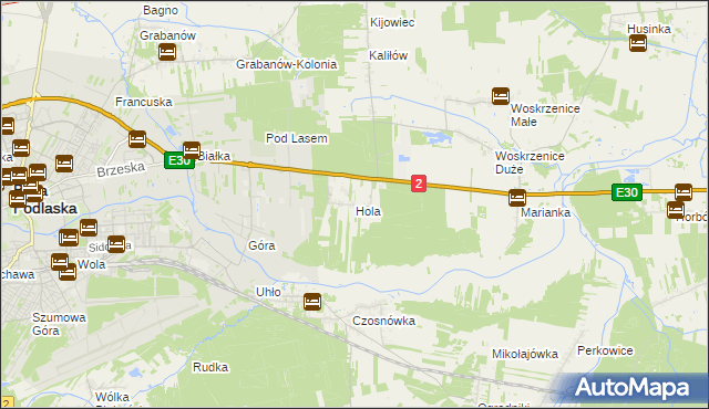 mapa Hola gmina Biała Podlaska, Hola gmina Biała Podlaska na mapie Targeo