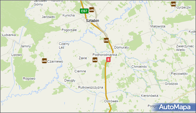mapa Horodnianka gmina Suchowola, Horodnianka gmina Suchowola na mapie Targeo