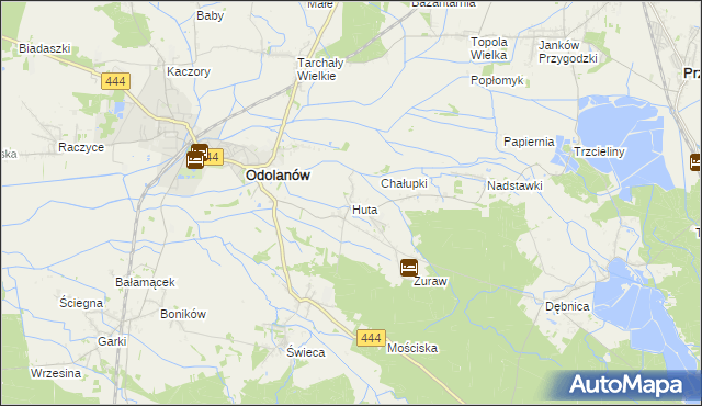 mapa Huta gmina Odolanów, Huta gmina Odolanów na mapie Targeo