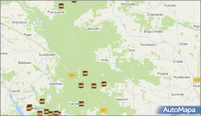 mapa Huta gmina Skępe, Huta gmina Skępe na mapie Targeo