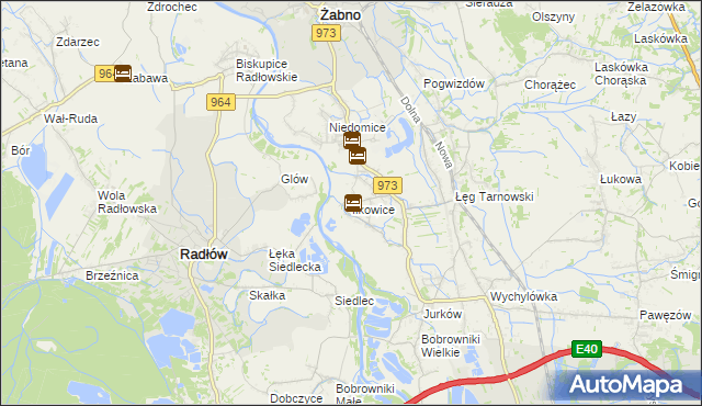 mapa Ilkowice gmina Żabno, Ilkowice gmina Żabno na mapie Targeo