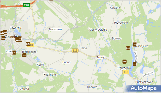mapa Imno gmina Goleniów, Imno gmina Goleniów na mapie Targeo