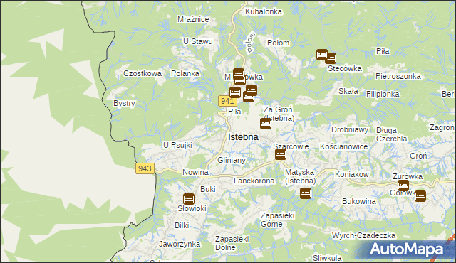 mapa Istebna, Istebna na mapie Targeo