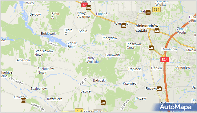 mapa Izabelin gmina Aleksandrów Łódzki, Izabelin gmina Aleksandrów Łódzki na mapie Targeo