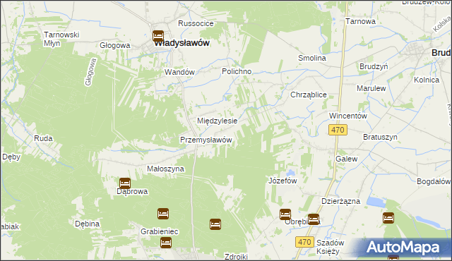 mapa Izabelin gmina Brudzew, Izabelin gmina Brudzew na mapie Targeo