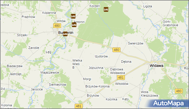 mapa Izydorów, Izydorów na mapie Targeo