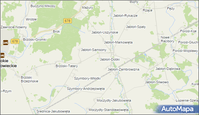 mapa Jabłoń-Dobki, Jabłoń-Dobki na mapie Targeo