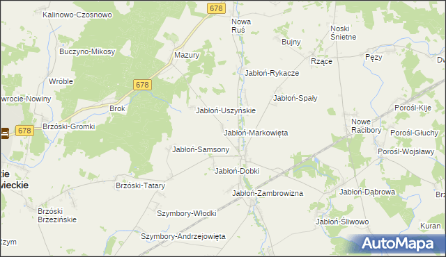 mapa Jabłoń-Markowięta, Jabłoń-Markowięta na mapie Targeo