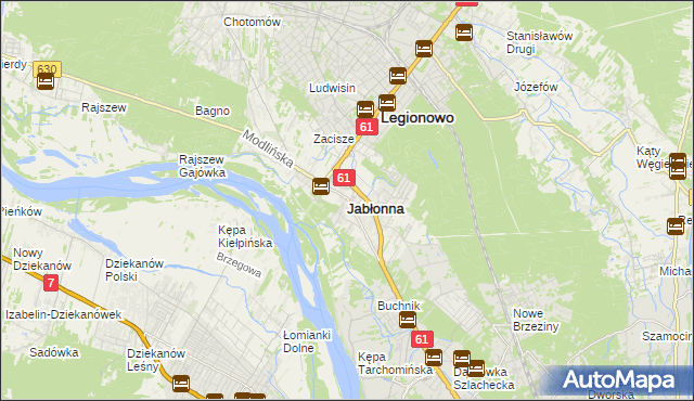 mapa Jabłonna powiat legionowski, Jabłonna powiat legionowski na mapie Targeo