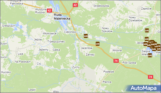 mapa Jacentów, Jacentów na mapie Targeo