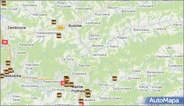 mapa Jachówka, Jachówka na mapie Targeo
