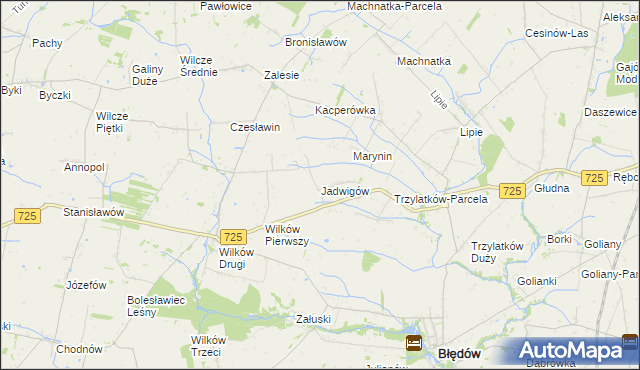 mapa Jadwigów gmina Błędów, Jadwigów gmina Błędów na mapie Targeo