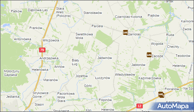 mapa Jadwinów gmina Policzna, Jadwinów gmina Policzna na mapie Targeo