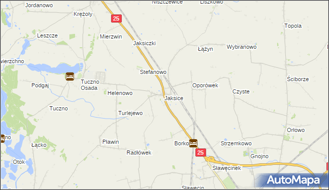 mapa Jaksice gmina Inowrocław, Jaksice gmina Inowrocław na mapie Targeo
