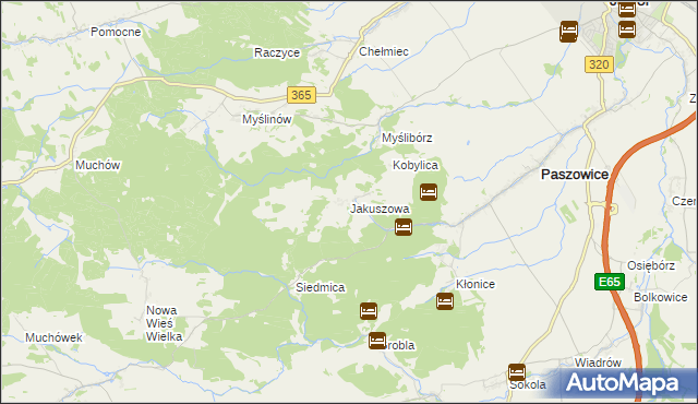 mapa Jakuszowa, Jakuszowa na mapie Targeo