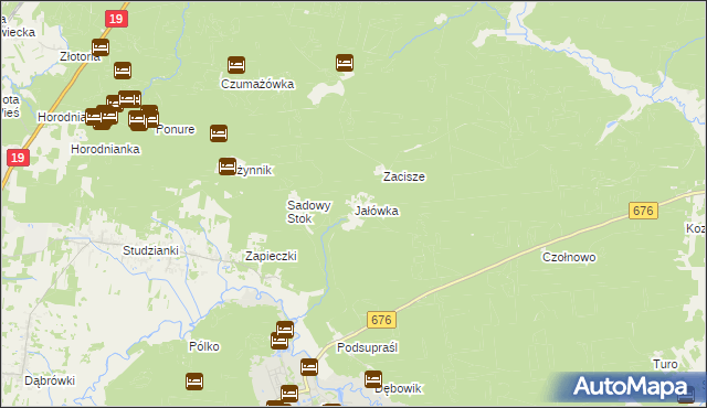 mapa Jałówka gmina Supraśl, Jałówka gmina Supraśl na mapie Targeo