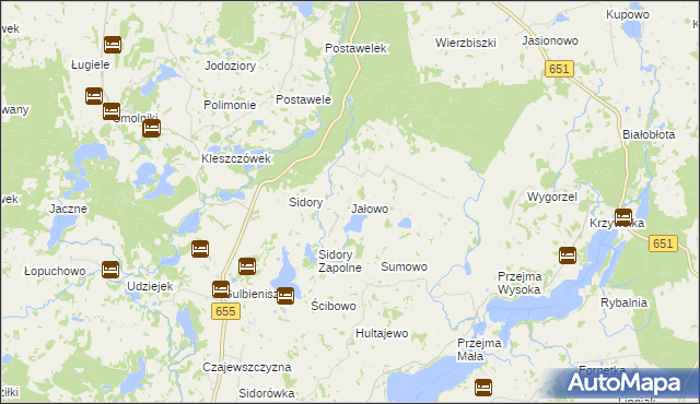 mapa Jałowo gmina Rutka-Tartak, Jałowo gmina Rutka-Tartak na mapie Targeo