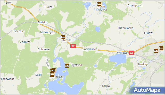 mapa Janisławiec, Janisławiec na mapie Targeo