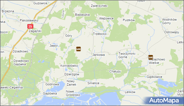 mapa Jankowa gmina Cieszków, Jankowa gmina Cieszków na mapie Targeo