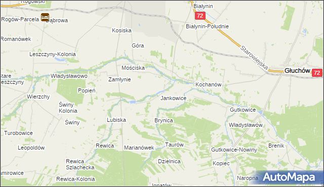 mapa Jankowice-Kolonia gmina Jeżów, Jankowice-Kolonia gmina Jeżów na mapie Targeo