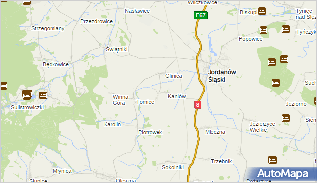 mapa Janówek gmina Jordanów Śląski, Janówek gmina Jordanów Śląski na mapie Targeo