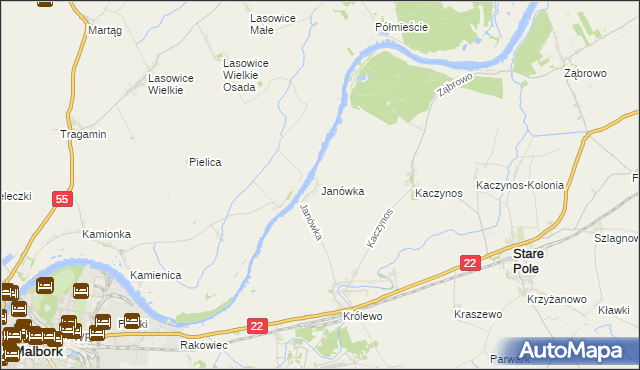 mapa Janówka gmina Stare Pole, Janówka gmina Stare Pole na mapie Targeo