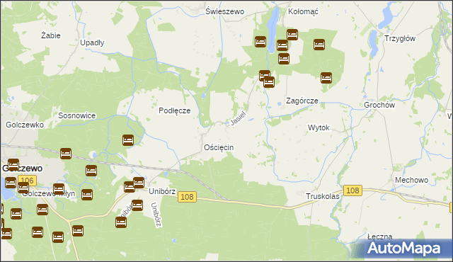 mapa Jasiel gmina Gryfice, Jasiel gmina Gryfice na mapie Targeo