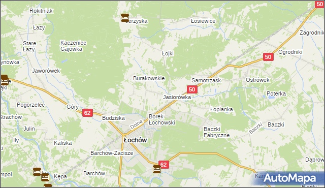 mapa Jasiorówka, Jasiorówka na mapie Targeo