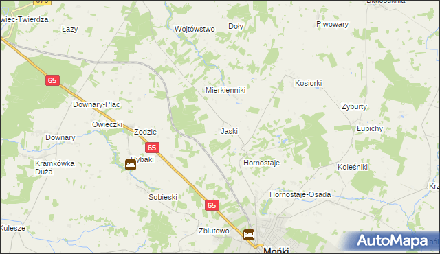 mapa Jaski gmina Mońki, Jaski gmina Mońki na mapie Targeo