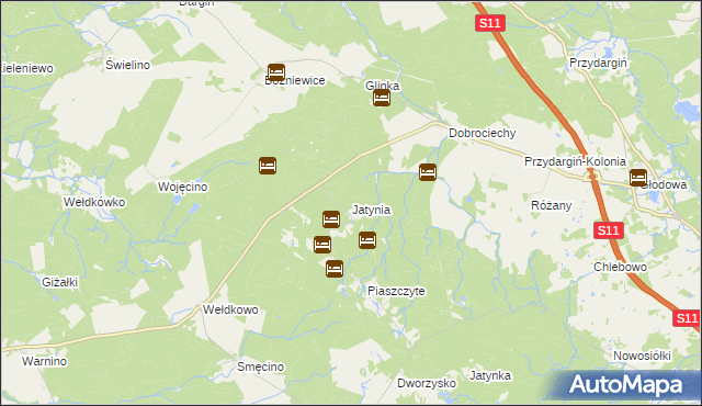 mapa Jatynia, Jatynia na mapie Targeo