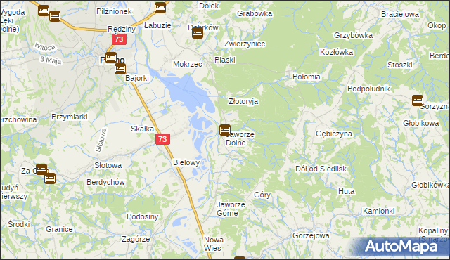 mapa Jaworze Dolne, Jaworze Dolne na mapie Targeo