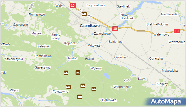 mapa Jaźwiny gmina Czernikowo, Jaźwiny gmina Czernikowo na mapie Targeo