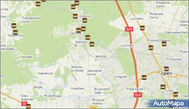 mapa Jedlicze A, Jedlicze A na mapie Targeo