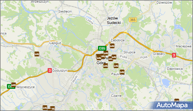 mapa Jelenia Góra, Jelenia Góra na mapie Targeo