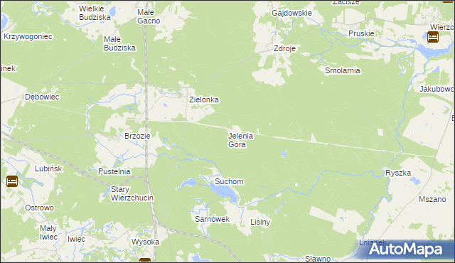 mapa Jelenia Góra gmina Cekcyn, Jelenia Góra gmina Cekcyn na mapie Targeo