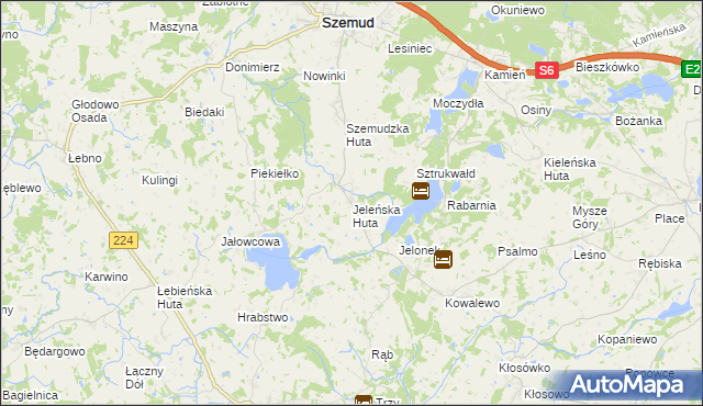 mapa Jeleńska Huta, Jeleńska Huta na mapie Targeo