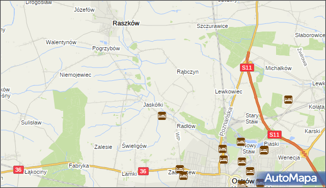 mapa Jelitów gmina Raszków, Jelitów gmina Raszków na mapie Targeo