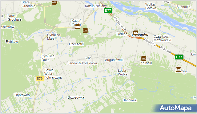 mapa Jesionka gmina Czosnów, Jesionka gmina Czosnów na mapie Targeo